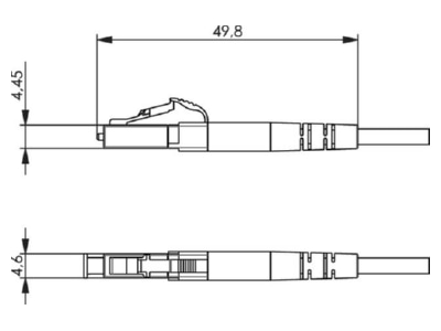 Mazeichnung Telegaertner J08070A0035 LC Steckerverbinder MM Keramik  tuerkis