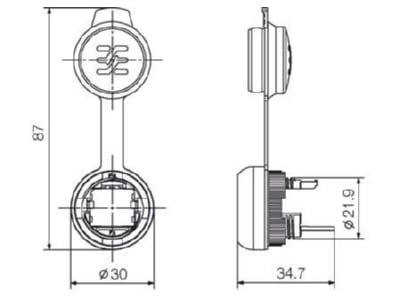 Circuit diagram Weidmueller IE FCM RJ45 C RJ45 8 8  plug