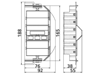 Dimensional drawing Metz 130B11S30201 E RJ45 8 8  Data outlet 6A  IEC  white
