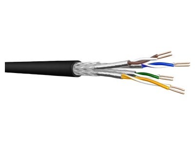 Produktbild Draka Comteq Cable 60011277 PE T1000 Datenkabel  Kategorie 7  Tr 1000 S FTP AWG23 schwarz  UC900 SS23 4P PE