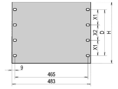 Product image detailed view Pentair 40304074  Blindplatte Blindpanel Blindplatte Frontplatte Schaltschrankfrontplatte Schrankfrontplatte