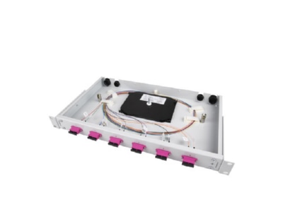 Detailed view Telegaertner H02030F0009 19 inch fiber optic patch panel 1U BASIS V with 12xSC D 