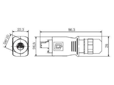Circuit diagram Weidmueller IE PS V14M HYB 10P RJ45 8 8  plug