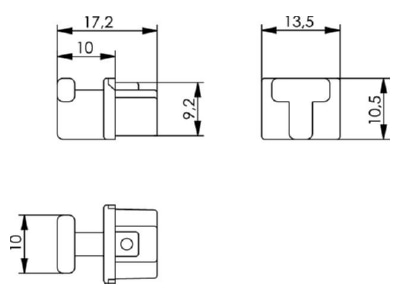 Mazeichnung Telegaertner H00030E0014 Staubschutzkappe f RJ45  bl RAL5015