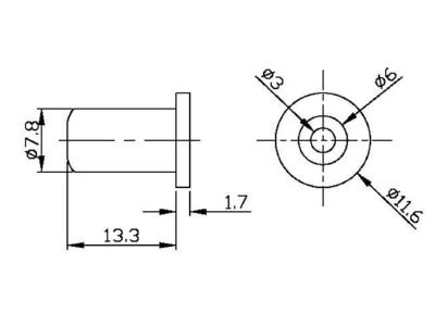 Ma�zeichnung EFB Elektronik 29511 1 Knickschutztuelle ETUE 2 bis 6mm gr klein