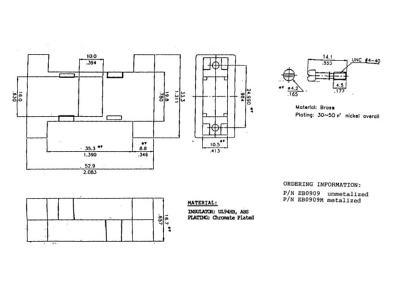 Ma�zeichnung EFB Elektronik EB0909M D Sub Leergehaeuse 09 09pol  metallisi 