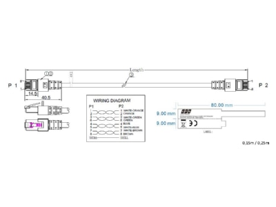 Ma�zeichnung 1 EFB Elektronik EC5000 0 15mgrSF UTP Patchkabel Cat 5e 2xRJ45 mit SF UTP