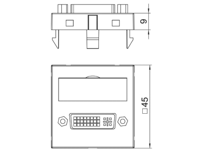 Dimensional drawing 2 OBO MTG DVI F RW1 Basic element with central cover plate