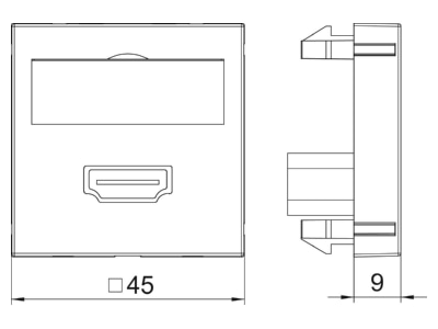 Dimensional drawing 1 OBO MTG HD F SWGR1 Basic element with central cover plate
