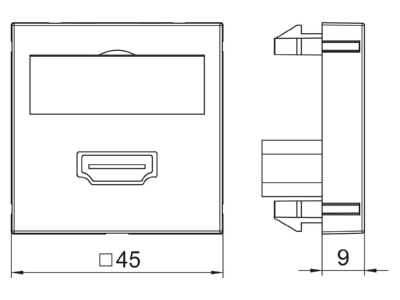 Dimensional drawing 2 OBO MTG HD F SWGR1 Basic element with central cover plate