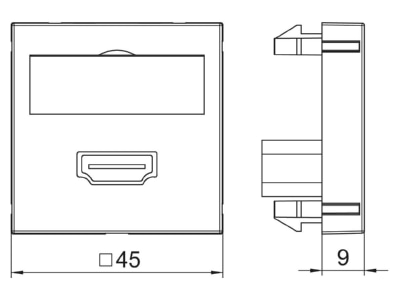 Dimensional drawing 1 OBO MTG HD S AL1 Basic element with central cover plate
