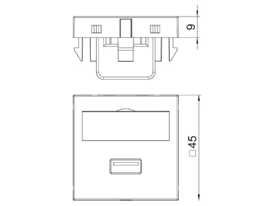 Dimensional drawing 1 OBO MTG U3A F RW1 Cover plate
