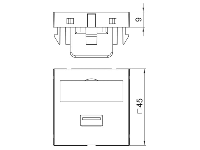 Dimensional drawing 2 OBO MTG U3A F RW1 Cover plate