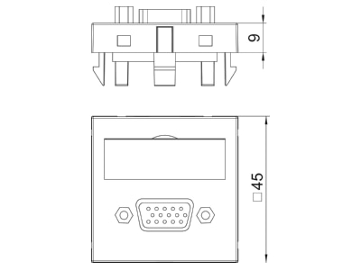 Dimensional drawing 1 OBO MTG VGA S RW1 Cover plate
