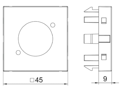 Dimensional drawing 2 OBO MTG X O SWGR1 Basic element with central cover plate