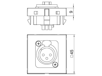 Dimensional drawing 1 OBO MTG X3F L SWGR1 Basic element with central cover plate

