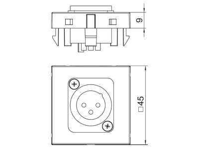 Dimensional drawing 1 OBO MTG X3M L RW1 Basic element with central cover plate
