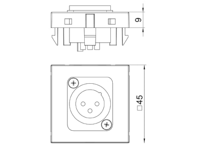 Dimensional drawing 2 OBO MTG X3M L RW1 Basic element with central cover plate