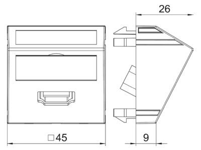 Dimensional drawing 2 OBO MTS HD F AL1 Basic element with central cover plate