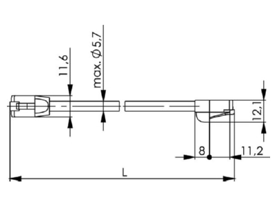 Mazeichnung Telegaertner L00000A0307 Patchkabel F UTP Cat 5e gr 0 25m FS100