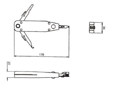 Ma�zeichnung EFB Elektronik 39933 1 LSA Einlegewerkzeug