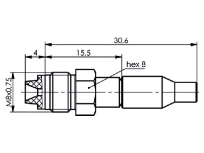 Mazeichnung Telegaertner J01701A0008 FME Kabelbuchse cr cr