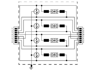 Circuit diagram 3 Dehn DPA M CAT6 RJ45S 48 RJ45 8 8  Patch cord Cat 6 3m
