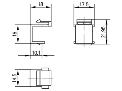 Mazeichnung 3 Telegaertner H00030A0008 Blindstopfen sw f 19Z Modultraeger