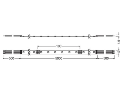 Mazeichnung LEDVANCE LS PFM 1000RGBW830 5 LED RGBW Stripe 5m