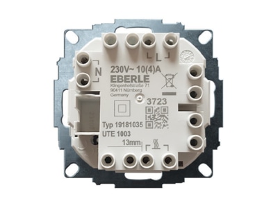 Anschlussbild Eberle UTE 1003 RAL1013 M55 UP Raumregler 5 30C AC230V 1Oeffner