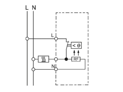 Schaltbild Eberle UTE 1003 RAL9010 M55 UP Raumregler 5 30C AC230V 1Oeffner