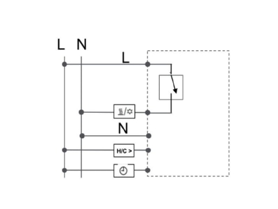 Schaltbild Eberle UTE 2500 RAL9016 G55 UP Raumregler 5 30C AC230V Ausgang Triac