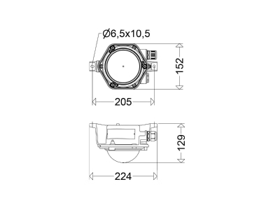 Dimensional drawing Schuch e9312F Explosion proof luminaire fixed mounting
