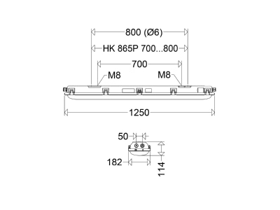 Dimensional drawing Schuch nD866F 12L60 DIMD Explosion proof luminaire fixed mounting