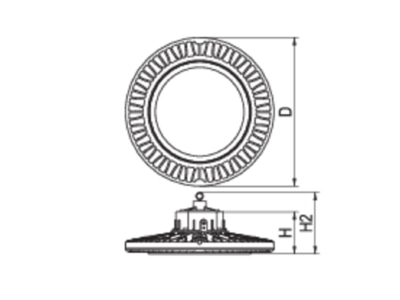 Strichzeichnung Ridi Leuchten LUNARO360DA  0336965 LED Hallenstrahler 840 LUNARO360DA 0336965