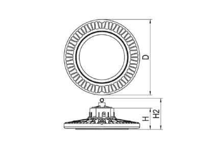 Mazeichnung Ridi Leuchten LUNARO360ND  0326964 LED Hallenstrahler 840 LUNARO360ND 0326964
