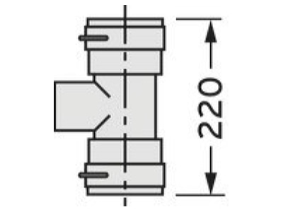 Dimensional drawing Vaillant 0020016409 Single walled flue gas attachment  3