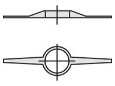 Dimensional drawing Vaillant 0020042763  VE7  Distance holder for flexible flue liner 0020042763  quantity  7 