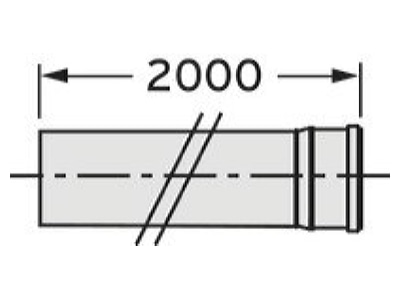 Dimensional drawing Vaillant 0020042770 Single walled flue gas pipe