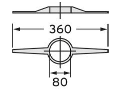 Dimensional drawing Vaillant 0020042771  VE7  Distance holder for flexible flue liner 0020042771  quantity  7 