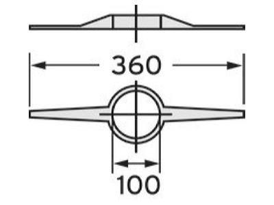 Dimensional drawing Vaillant 0020052281  VE7  Distance holder for flexible flue liner 0020052281  quantity  7 