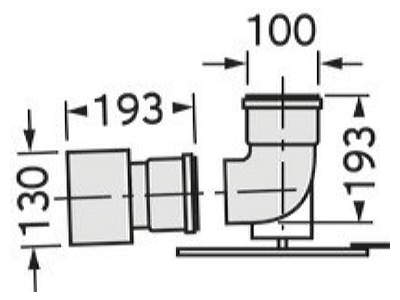 Dimensional drawing Vaillant 0020075739 Single walled flue gas attachment  2