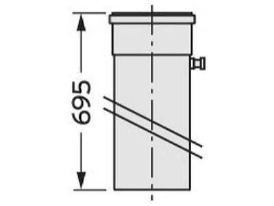 Dimensional drawing Vaillant 0020095532 Single walled flue gas attachment  2