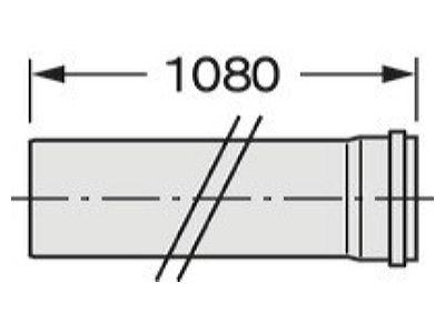 Dimensional drawing Vaillant 0020095546 Single walled flue gas pipe