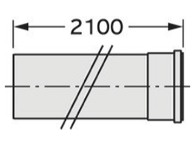 Dimensional drawing Vaillant 0020095551 Single walled flue gas pipe