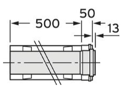 Ma�zeichnung Vaillant 0020106376 Verlaengerung 0 5m 110 160mm konz 
