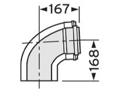 Ma�zeichnung Vaillant 0020106380 Bogen 87 Grad 110 160mm konzentrisch PP