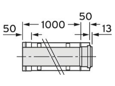 Ma�zeichnung Vaillant 0020106403 Verlaengerung 1 0m 110 160mm