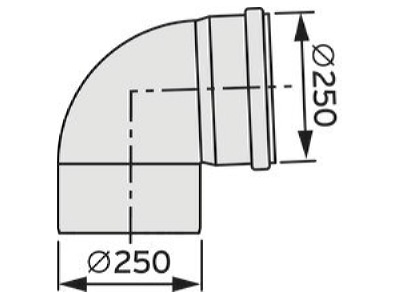 Dimensional drawing Vaillant 0020106563 Single walled flue gas attachment  2