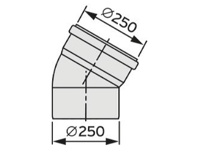 Dimensional drawing Vaillant 0020106565 Single walled flue gas attachment  2